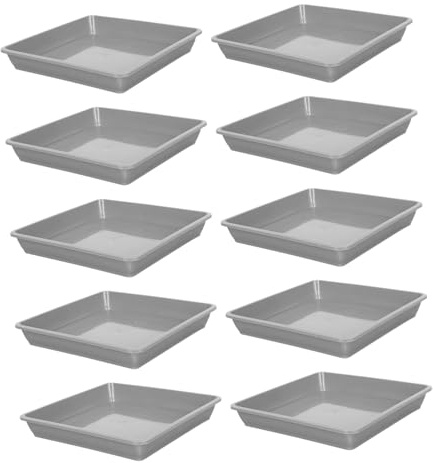 UKCOCO 10pièces Soucoupes Carrées Plastique pour Plantes Bac De Récupération Eau Support pour Pots De Fleurs pour Intérieur Et Terrasse Empêche Les Fuites