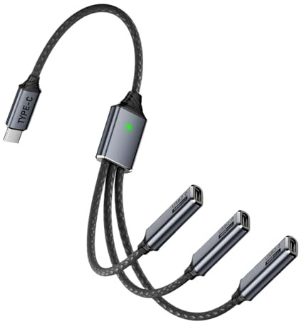 Multipel USB-laddningskabel - multienhetskabel, universell laddningskabel | 3-i-1 USB typ C-laddning, inbyggt chip ström, D-bil lastbil användning