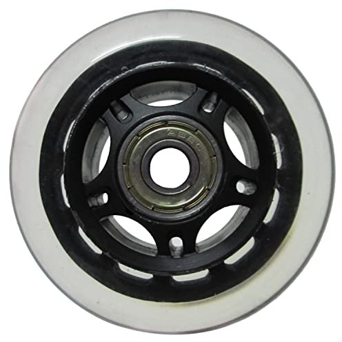 TGHY 8 Pezzi Ruote per Pattini in Linea Trasparente con Cuscinetti ABEC-7 64mm 70mm 76mm 80mm Ruota in PU 80A per Bagagli Trolley,Nero,80mm