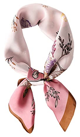 Ecroon Femme Foulard Soie Ressentir Carré Foulards Satin de soie Mouchoir Echarpe