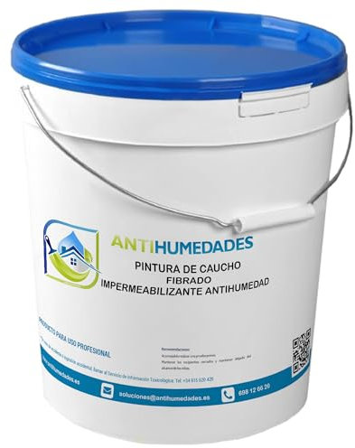 ANTIHUMEDADES Pintura ECO de Caucho Reforzada con Fibras (20kg - Color: Teja) - Impermeabilización de tejados, fachadas y terrazas. Gran resistencia y elasticidad