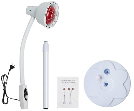 Chynalys Lampada a infrarossi, 275 W, lampada a luce rossa per riscaldamento a infrarossi, con supporto, temperatura regolabile, riscaldatore a infrarossi, terapia della luce a infrarossi per una