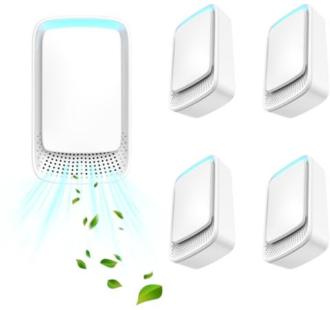 Purificatore d'aria, ionizzatore per ambienti, Deodorante per Ionizzatore di Ozono,per camere, bagni, animali domestici, formaldeide e odore(Blanc)