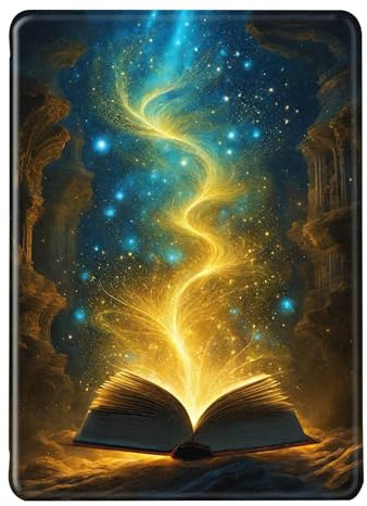 Hülle für Kindle Paperwhite 12. Gen 2024 - Flip Silikon Auto Aufwachen/Schlafen PU TPU Case, Leuchtendes Buch, Hübsche Frau Muster, Colorsoft Signature Edition 7 (Color 1)