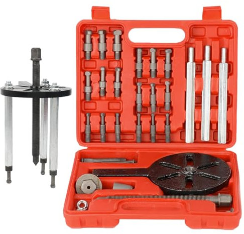 XHYASD 21tlg Lagerabzieher Set, Universal Innenlager Radlager Abzieher Werkzeug, Kugellager Abzieher, mit 6 Spannzangen, 3 Backen Abzieher, Chrom Vanadium Stahl