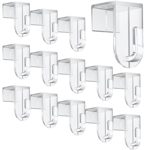 AMFUN Ganci decorativi per finestre, 14 pezzi Gancio per finestra da appendere, per finestre e porte fino a 17 mm di spessore, ideali per decorazioni per finestre, 35 x 17 mm