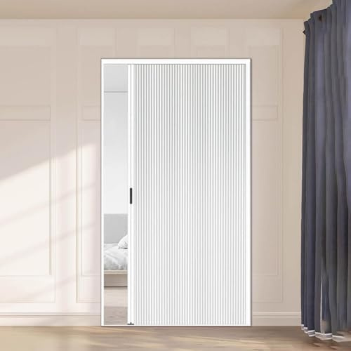 Puerta corredera, Puerta plegable acordeón 190 200 210 220 230 240 Cm De Altura Puerta Plegable Invisible De Panal Sin Perforación Puertas Acordeón Blancas Para Armario Interior, Puertas Plegables