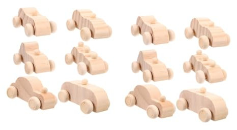 JOINPAYA 12pcs Wooden Cars to Paint Boys and Girls Car Crafts Unfinished Decorations Crafts
