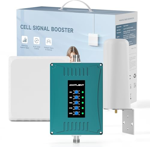 ANNTLENT Ripetitore 4G 3G 2G Amplificatore Segnale Cellulare Mobile Ripetitore Segnale GSM/LTE/DCS/WCDMA, Bande 1/3/7/8/20, Per Urbano/Rurale/Seminterrato/Casa ecc, Supporta Tutti Gli Operatori