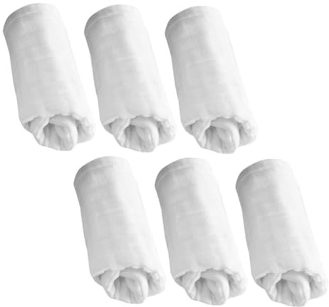 Milisten Reusable Organic Cotton Muslin Burp Cloths and Washable Baby Diapers for Newborn Boys and Girls Breathable Soft 46cm Size l Baby Supplies 6pcs for Daily Nursery Use