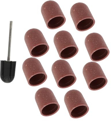 Anneome Tapones de Arena con Protección Calor Ligeros Plástico Color Café Set de 10 para Pulidores de Uñas para Manicura Profesional y Pedicura
