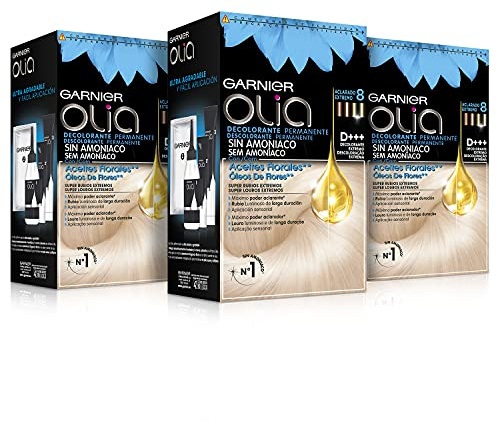 Garnier Olia, pack 3 Decolorante Permanente sin Amoniaco con Aceites
