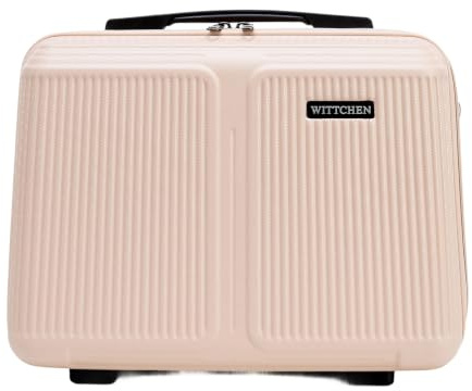 WITTCHEN Stripes Line Necessär Sminkväska Resenecessär Hårt ABS-bagage Bekvämt handtag Axelrem Puderrosa