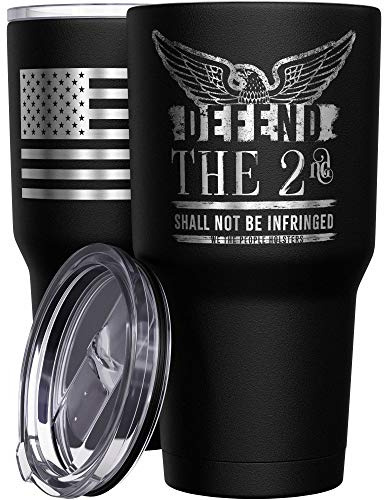 We The People Holsters - Defend The 2nd - Shall Not Be Infringed - Gun Coffee Tumbler - American Flag Coffee Travel Mug - American Made Travel Mug - Double Insulated Tumbler - 30 oz