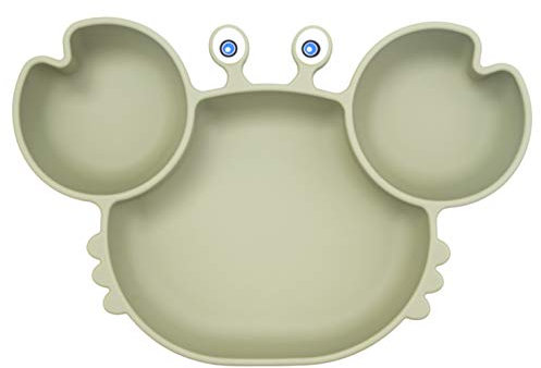 Silikon-Saugnapfplatte für Kleinkinder – Selbstfütterungstraining, geteilter Teller und Schüssel für Baby und Kleinkind, passend für die meisten Hochstühle, BPA-frei, mikrowellen- und