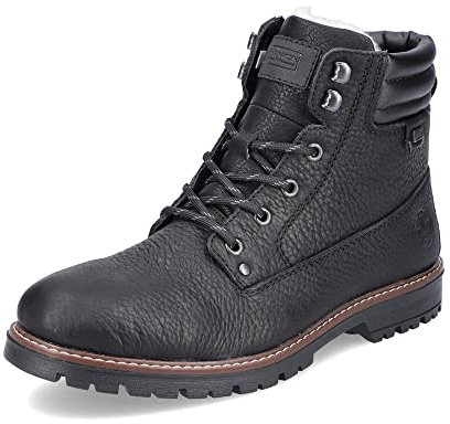 Rieker Herren Schnürstiefeletten F3600, Männer Stiefeletten, wasserabweisend, riekerTEX,halbstiefel,Kurzstiefel,schwarz (00),42 EU / 8 UK