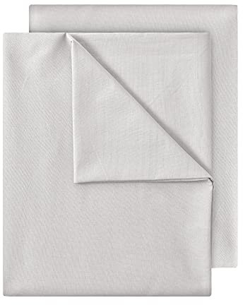 GREEN MARK Textilien 2er Pack Klassische Bettlaken Betttuch Laken Leintuch Haustuch 100% Baumwolle ohne Gummizug vielen Größen und Farben Größe: 150x250 cm, Silber grau