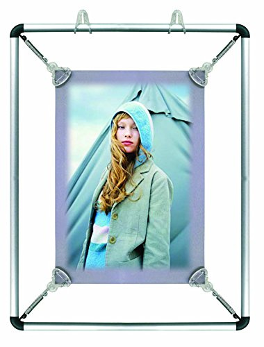 DISPLAY SALES Spannrahmen Aluminium DIN A2 Poster Hoch- und Querformat | Posterstretch Rahmen, gespannte Poster, Hoch- und Querformat nutzbar, Aluminium, Spannrahmen aus Aluminium