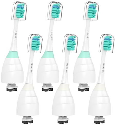 Heepim Replacment Heads Compatible with Philips Sonicare, for E-Series Essence, for Xtreme, for Elite, for Advance, and for CleanCare Electric Toothbrush, Toothbrush Replacment Heads Refills, 6 Pack