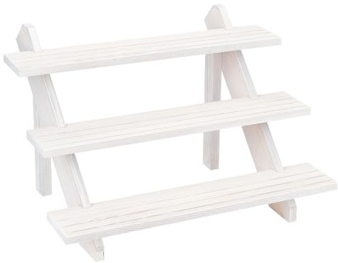 NBEADS 3-Tier Retail Pendientes Display Riser, Blanco Pendientes Anillo Titular desmontable de joyería tarjeta de soporte de exhibición con ranura para la artesanía de joyería, 39x31x25.7cm