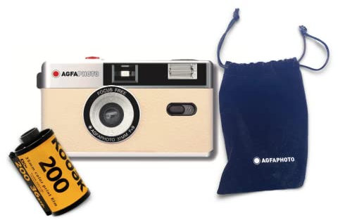 AgfaPhoto analoge 35mm Foto Kamera Set (Color Film + Batterie)