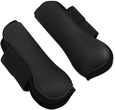 Airshi Ensemble de Guêtres pour Tendons de Cheval, Protection Facile à Coller pour Chevaux (Pattes Avant Noires 34x20x24cm / 13.4x7.9x9.4in)