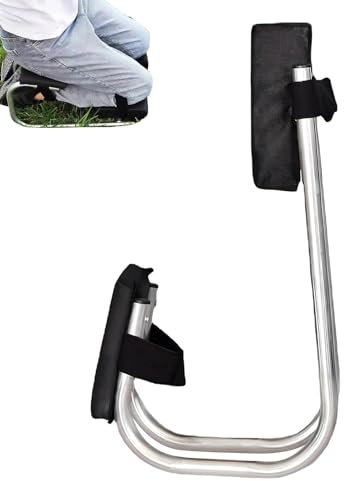 Ghjkldha Garten-Kniehocker | Kniebank für Senioren im Garten | Robuste Kniebank, Garten-Kniehocker aus Edelstahl mit weichem Kniepolster, perfekt für ältere Männer und Frauen