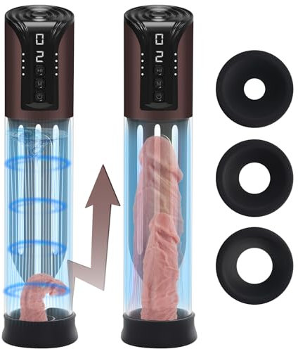 Pompe Per Ingrandimento Pene, Pompa A Vuoto Del Vacuum Device Con 4 Livelli Di Aspirazione, Masturbtore Per Pene Con 3 Maniche In Silicone,Giocattoli Sessuali Maschili
