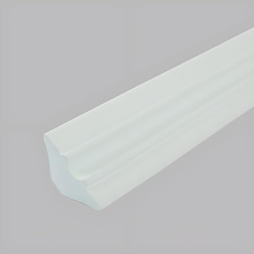 Raouoae 2m Zierleisten Selbstklebend Abschlussleiste Küchenarbeitsplatte Deckenleisten Stuckleisten Wand Für Abschlussleiste Küchenarbeitsplatte Wandkanten Fliesenkanten(Weiß,Breite: 50 mm)