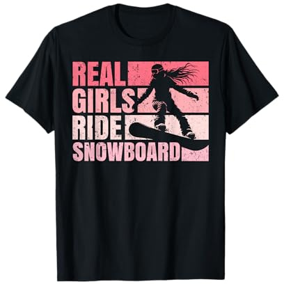 Snowboarding Snowboard Vintage Girl Ride Real Girls Ride T-Shirt