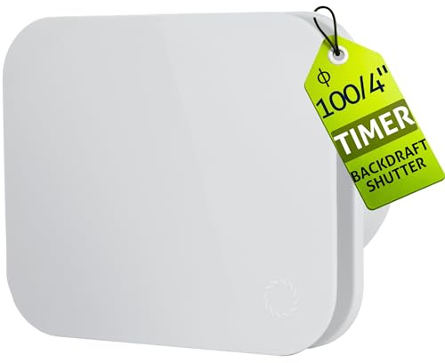 Turbionaire TREND 100 TWM – Badrumsfläkt med Justerbar Timer, Matt Vit Frontpanel, Tyst Drift, 35 Pa, 100 mm, IPX4, Backspjäll, Minimalistisk Design