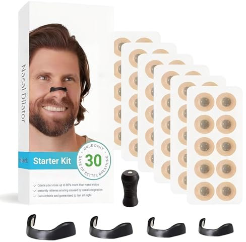 Magnetische Nasenpflaster, 30 Stück Magnetische Nasenpflaster Schnarchen, Anti-Schnarch Nose Strips, Schnarchstopper für besseres Atmen