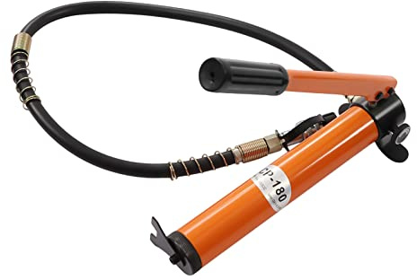 Manual Hydraulic Pump CP-180 70MPa High Pressure 350cc Reservoir Heavy Duty with ZG3/8 Quick Coupler Steel Non Electric Hand Operated for Workshop Emergency Hydraulic Tools Portable Industrial Pump