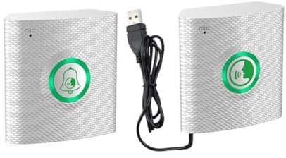 Koolenry Intercomunicador de Voz Inalámbrico de Larga Distancia, Teléfono de Puerta Dúplex Completo, Timbre de Audio Bidireccional, Timbre de para Personas Mayores, Plateado.