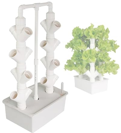 Hydroponics Tower Garden - Sistema de cultivo interior para hierbas, frutas y verduras - Torre aeropónica grande