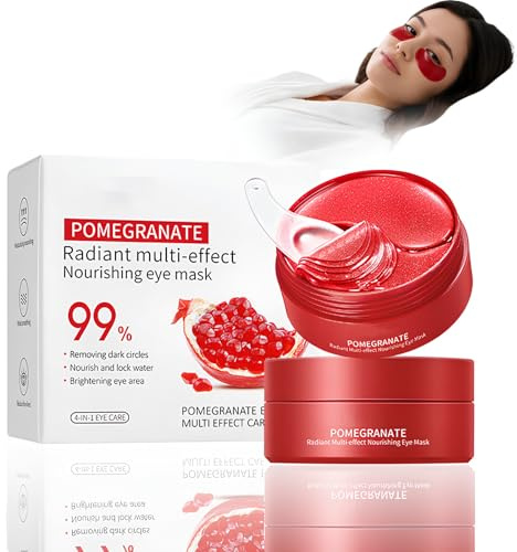 60Pcs Parches Ojos Bolsas y Ojeras, Hidratante de Larga Duración, ParChes Contorno de OjOs, Hinchazón, Eliminación Bolsas, Antiarrugas, Hidratantes y Reafirmantes para la Piel del Contorno OjOs-Rojo