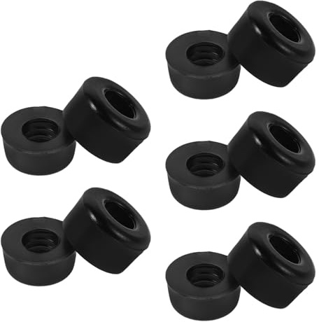 PartyKindom Lot de 10 Bushings Skateboard Noirs Coniques en Silicone Antichoc, Coussinets D’Amortisseur pour Trucks de Longboard et Patins à roulettes, Accessoires de Skate pour Adolescents