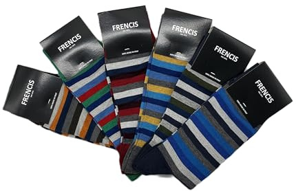 eMMe SQUARE - Calzini Uomo Cotone al Polpaccio – 6 Paia a Righe Larghe Colorate – Calze CORTE Traspiranti, Morbide e Resistenti – Stile Casual e Moderno – Multipack Elegante Uomo (Righe Larghe)