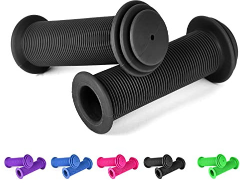 URAQT Fahrradgriffe,22 mm Lenkergriffe Fahrrad mit Höchster Sicherheit Prallschutz Kinderfahrradgriffe Gummi Grips für Roller Dreirad Kinder Laufrad Kinderfahrrad (Schwarz)