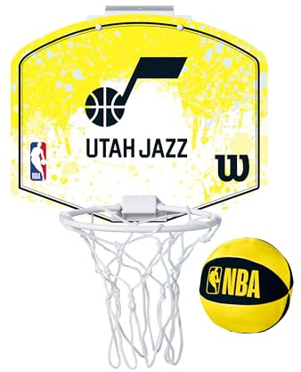 Wilson NBA Team Mini Basketball Korb, Kompakte Größe und Robuste Bauweise, Einfacher Aufbau und Dynamisches Design, Farbe: Gelb