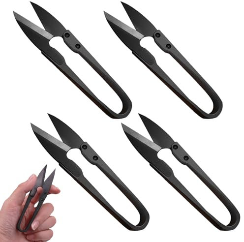 U-Förmiger Schere, U-Form Schere, Garn Schere Nähen, Garn-Nähschere, 4 Stück Fadenschere Garn Schere, U-Förmiger Kleine Schere, Edelstahl Stoffscheren Schneider, Frühjahr Schere Stitch Cutter