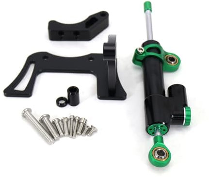 Sterzo stabilizzatore per Moto per Dualtron per Thunder 2 ll Scooter Elettrico Stabilizzatore Kit smorzatore Accessori Sterzo Anti-Vibrazione Anti-Jitter(Black Green Set)