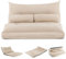 FANTASK Klappbares Bodensofa, 3 in 1 Schlafsofa mit Schlaffunktion und Verstellbarer Rückenlehne, Sofabett mit 2 Lendenkissen, Klappsofa Schlafsessel für Wohnzimmer & Schlafzimmer (Beige)