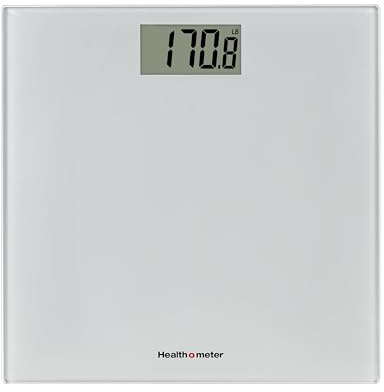 Health o meter Compact Digital Glass Bathroom Scale – 450 lb Capacity, 4 Load Cells, 3.2 LCD Display, Tempered Glass Platform, Auto Shut-Off, Low Battery Indicator, Non-Skid Feet, 5-Year Warranty