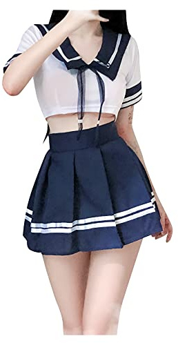 Générique Nuisette Sexy Femme, Tenue Infirmière Érotique Soubrette Coquine avec Jupe en Dentelle Longue Lingerie Robe Maid pour Bureaux