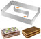 Stampo Rettangolare Torta, Telaio di Cottura Teglia Stampi Coppa Pasta di Acciaio Inox Alta 5 cm, Set di Anelli per Torta Rettangolare Regolabile, Coppapasta Tortiera da Forno per Torte Dessert DIY