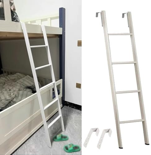 Échelles de Lit Échelle pour Lits Superposés Jumeaux Enfants Adultes, 116 120 125 130 135 140 150 160 170 Cm Escabeau Métallique, Escalier de Grenier, Échelle Pour Lits Superposés de Camping-car/ Éche