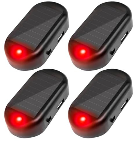 NHQZ 4 Pezzi Antifurto Luci Di Segnalazione LED Antifurto Auto Flash Lampeggiante Solar Power Simulato Allarme Con La Porta Usb Si Adatta Alla Maggior Parte Delle