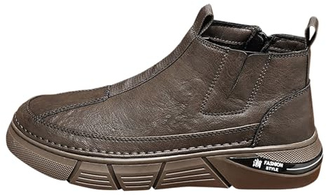 Générique Bottes de Neige orthopédiques Chaudes pour Homme Bottines en Cuir Chaussures Loisirs vélo imperméables Jardin Semelle Large rembourrée Trekking/Chasse/Travail