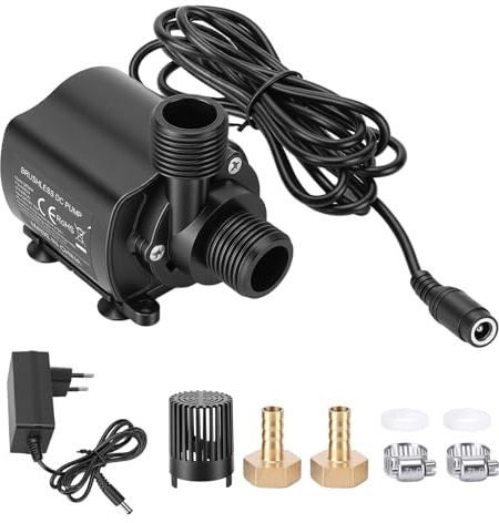 HISUEKIG Pompa Acqua 12V, 800L/H Mini Pompa Sommersa con Controllo a 5 velocità, Configurazione Facile, altezza di mandata 5m, Portatile Pompe Immersione per Acquario Stagno Fontana idroponica